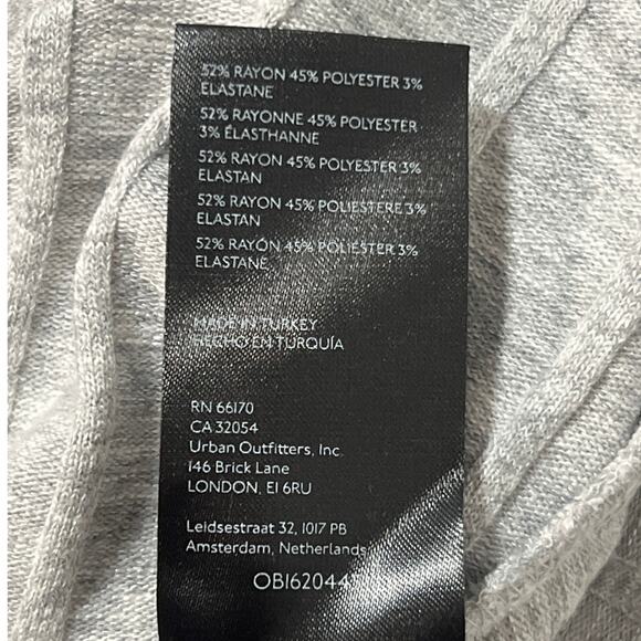 Anthropologie Ribbed Plush Knit Side Slit Thermal Tunic Top Medium Gray Boho - Picture 4 of 7